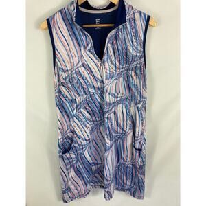 EP New York Purple Blue Swirl Golf Sleeveless Dress Size XL
